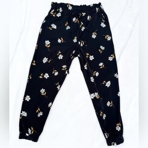 Floral Black Women's Pants